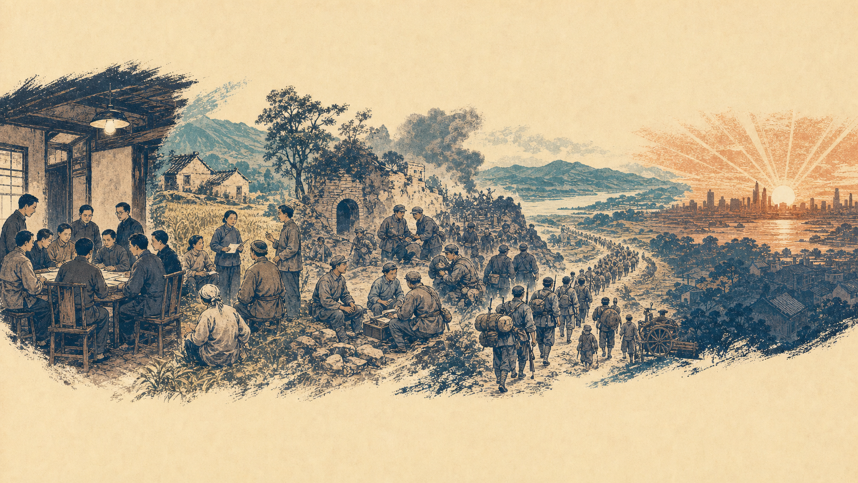 从1921年建党、第一次国共合作到农村根据地形成的历史时间线